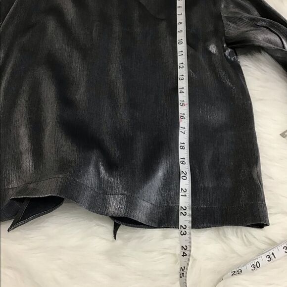 Anthropologie Reiko Berlin Satin Metallic Open Back Top - Picture 6 of 8